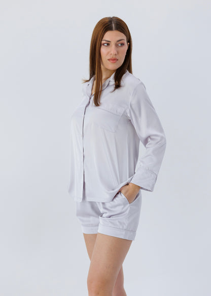 Pajama with Shorts Sophia, Lavender Gray 