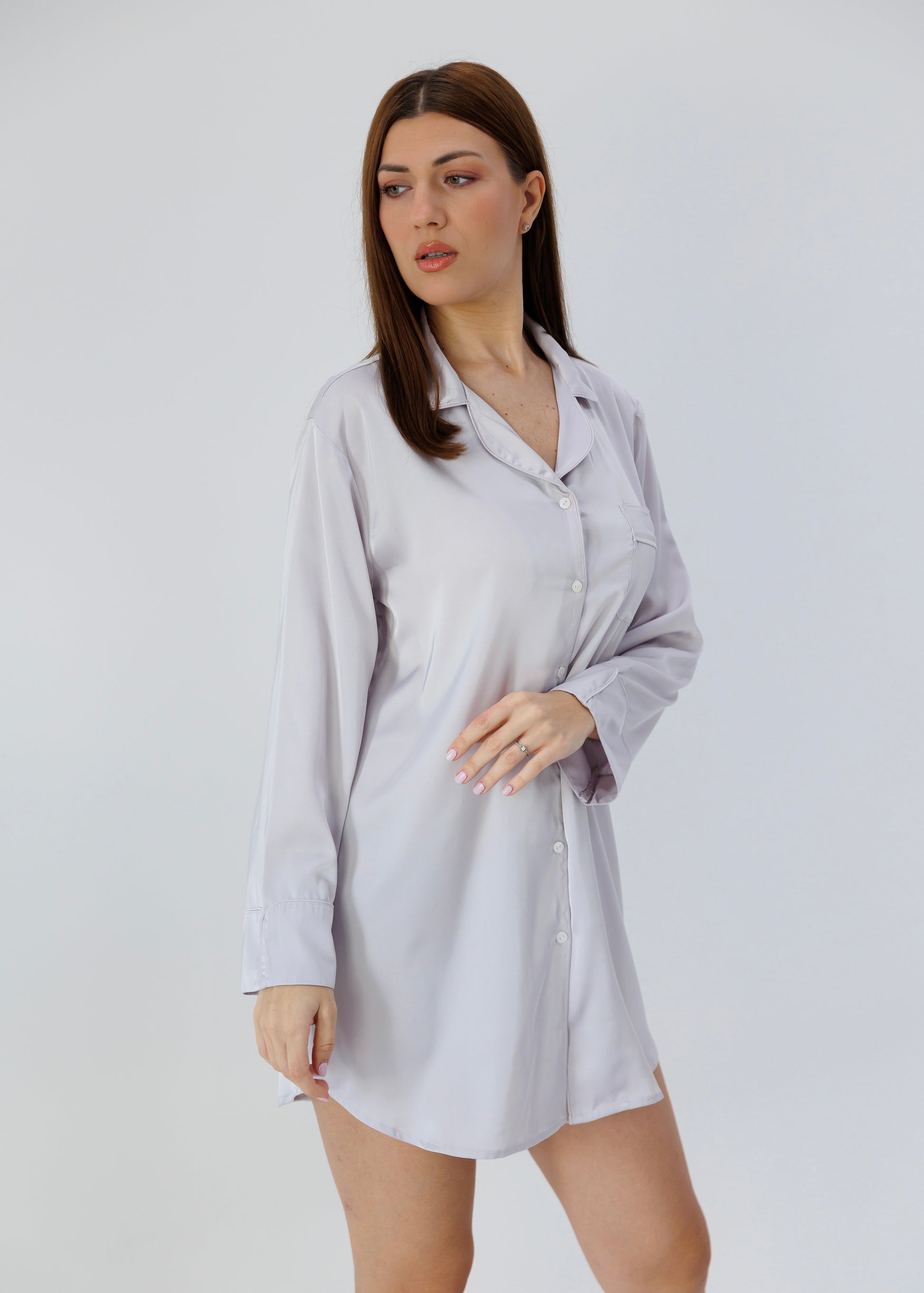 Shirt Dress Sophia, Lavender Gray 