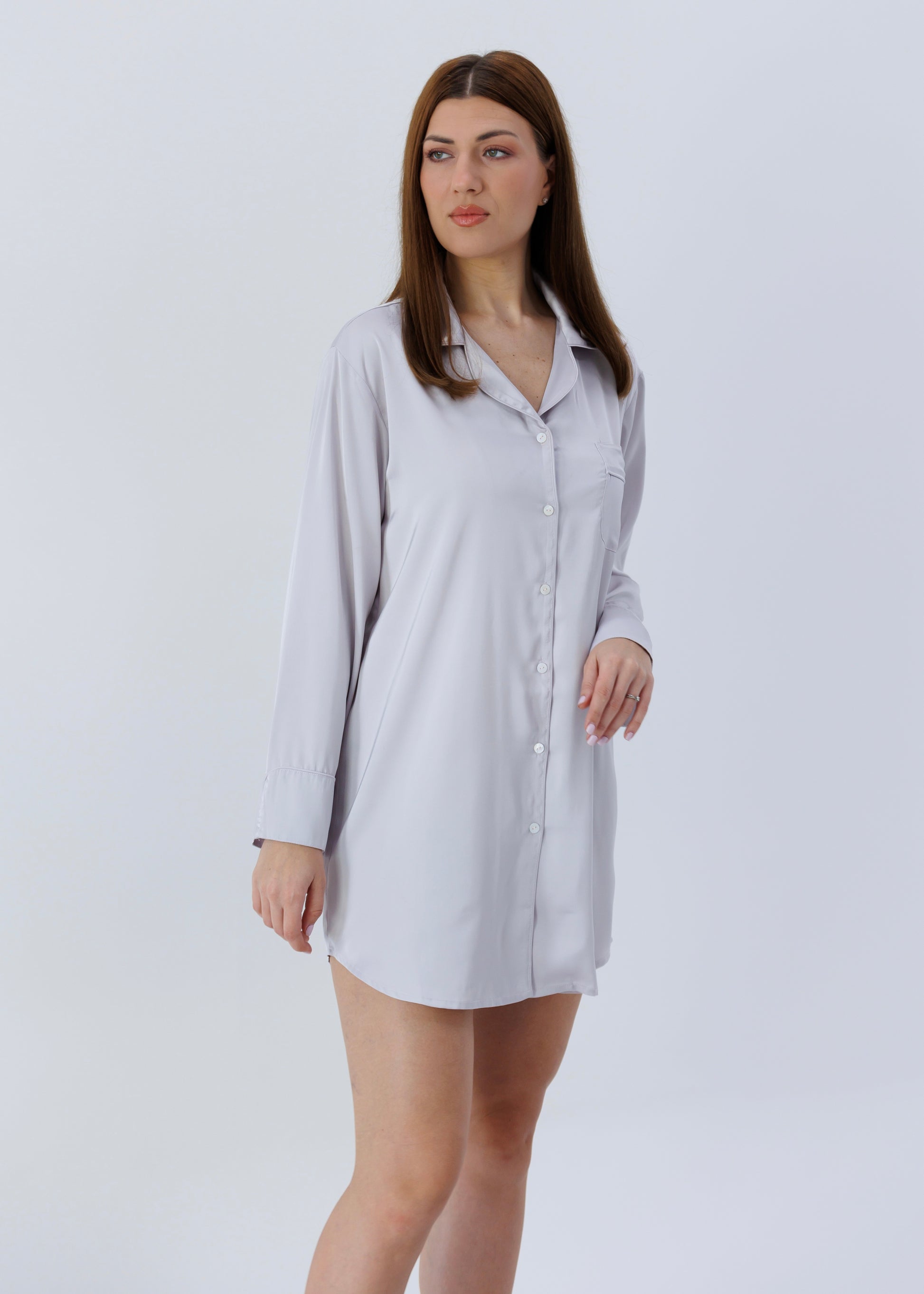 Shirt Dress Sophia, Lavender Gray 