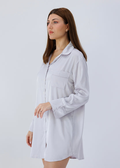 Shirt Dress Sophia, Lavender Gray 