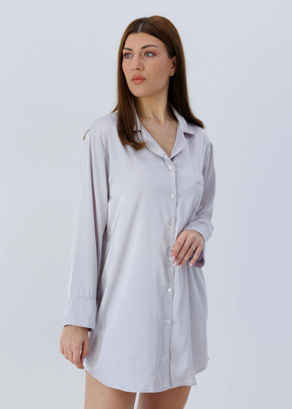 Shirt Dress Sophia, Lavender Gray 